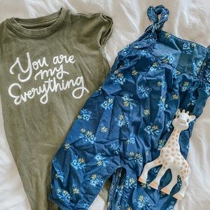 2 rompers. No stains, 0-3/3 months